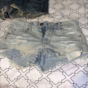 Two pairs of high waisted jean shorts